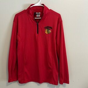 Chicago Blackhawk’s red long sleeve quarter zip